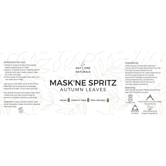 Maskne Spritz! Autumn Leaves Acne Fighting 2oz - Picture 4 of 6
